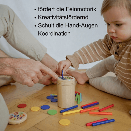 Montessori Holzspielzeug – Feinmotorik Becher - Lanessia