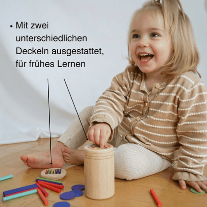 Montessori Holzspielzeug – Feinmotorik Becher - Lanessia
