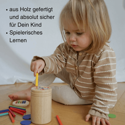 Montessori Holzspielzeug – Feinmotorik Becher - Lanessia